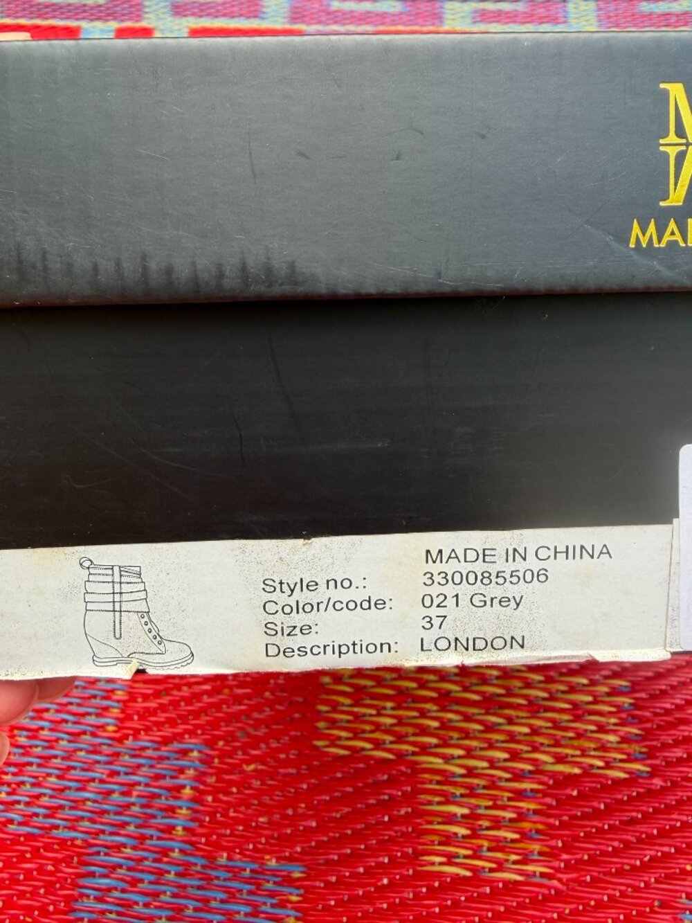 Maison BE&D London Gray Hidden Wedge Combat Boots | Women's Size 7, Like New - Picture 11 of 12